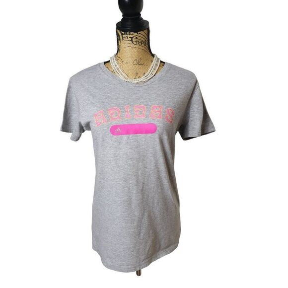 Adidas Women's Amplifier Tee M Training Tech T-shirt Logo Pink Grey Medium NWOT - Picture 8 of 8